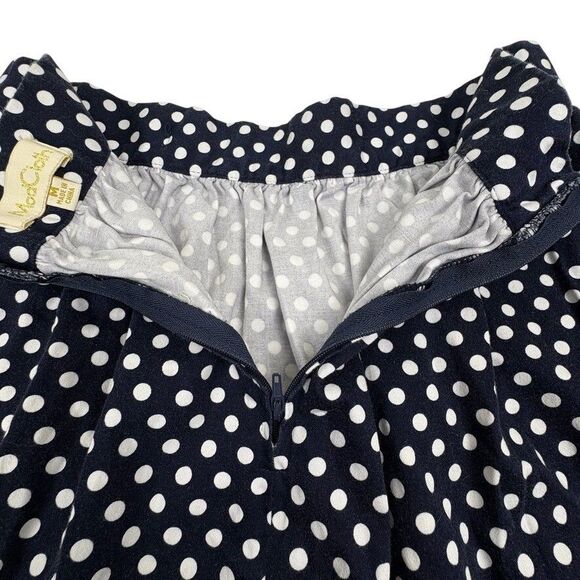 Modcloth Navy Polka Dot A-Line Knit Skirt Nautical Flirty Girly Date Night M - Picture 7 of 16